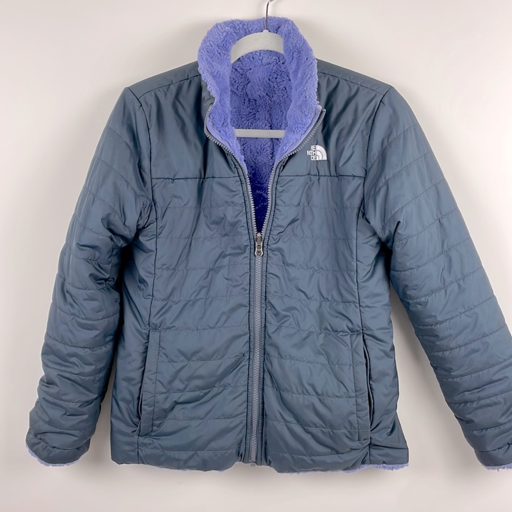 North face girls reversible mossbud jacket size L (14-16)